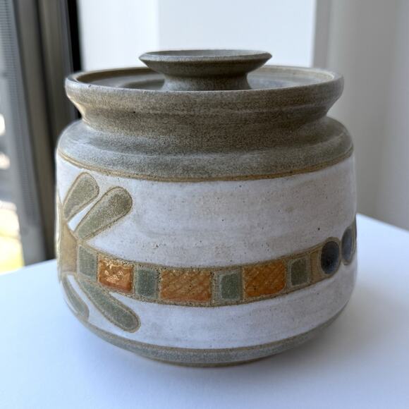 Arlene Jo Mickelson Pottery Lidded Motif Canister Jar PNW Native American Style - Picture 5 of 12